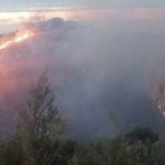 Imagen del incendio de Colmenar, en Málaga, ya controlado por el Infoca