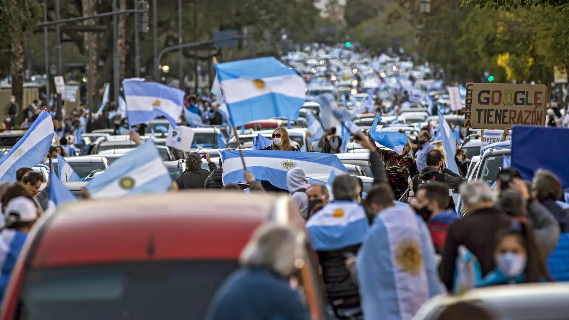 Manifestación contra Alberto Fernández en Buenos Aires