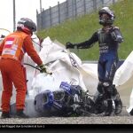 La Yamaha de Viñales acabó en llamas