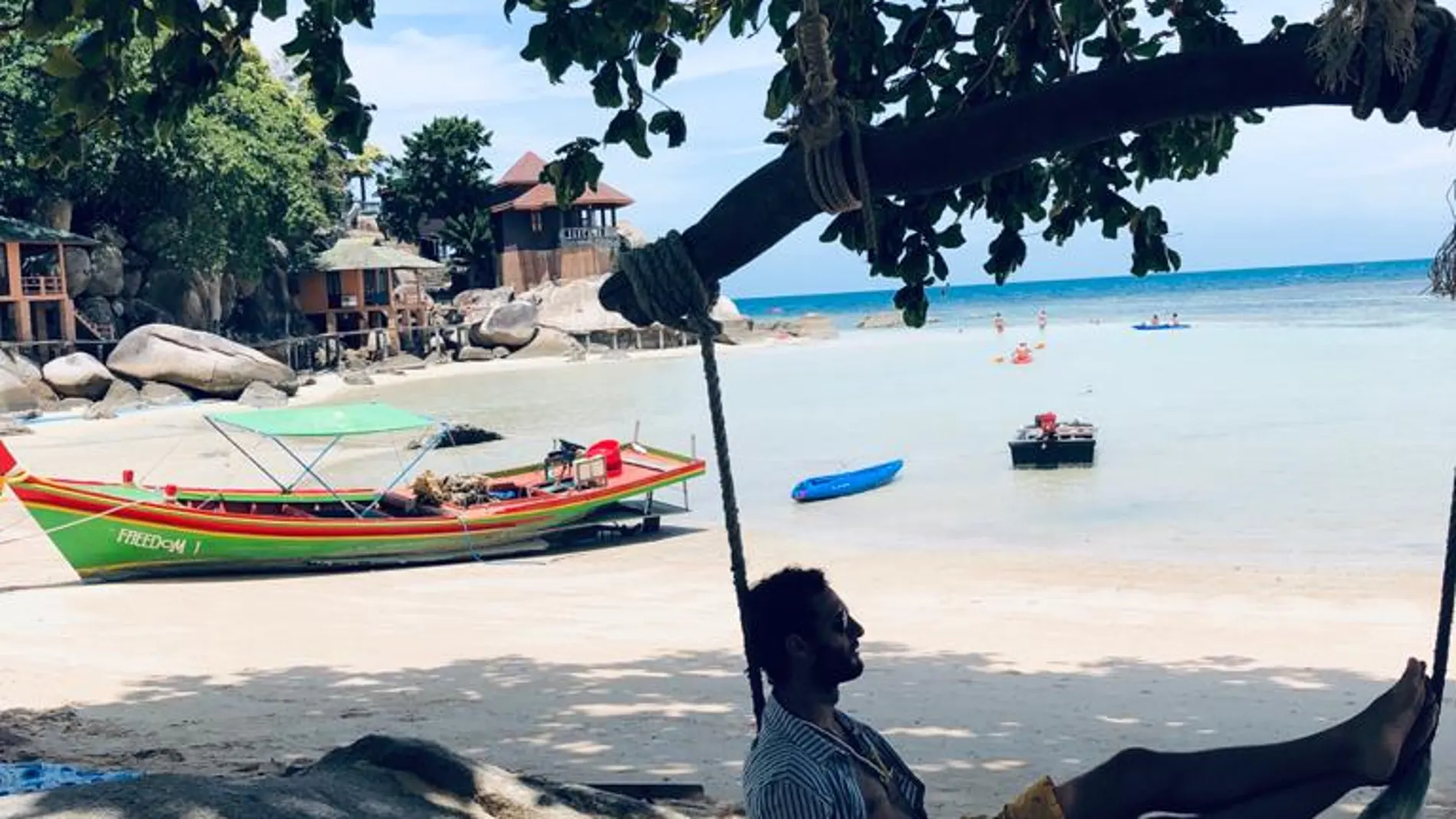 El actor Eduardo Rosa disfrutando de sus vacaciones en las playas de Cuba, el verano de 2019. «El encanto de viajar, que es algo que a mí me apasiona», asegura.