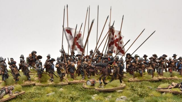 El cardenal infante don Fernando al frente de sus tercios. Figuras de 1898. Miniaturas pintadas por Javier Gómez «El Mercenario»