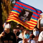 Protestas contra Bartomeu en los alrededores del Camp Nou