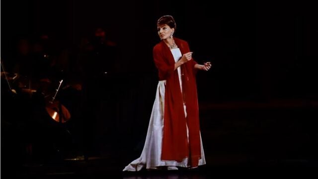 María Callas, representada en un holograma en un espectáculo