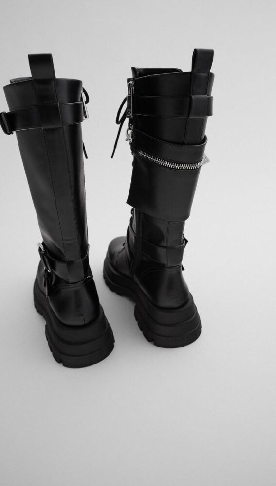 Zara botas militares online mujer