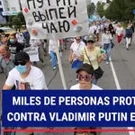 Miles de personas protestan contra Vladimir Putin en Rusia