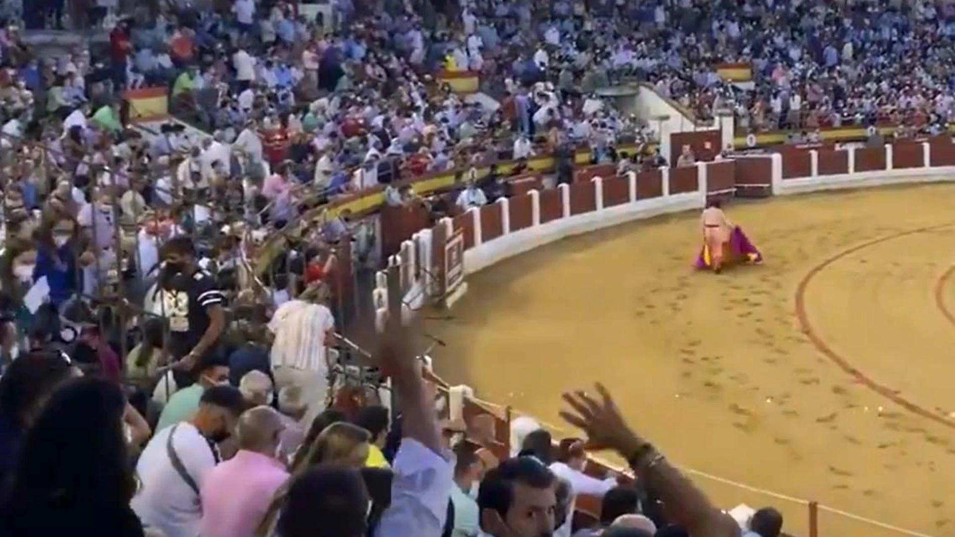 Imagen de las gradas de la plaza de toros de Mérida el 28 de agosto.