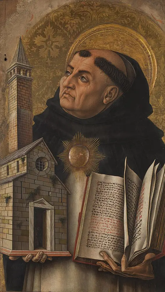 Tomás de Aquino, ilustre crítico de ciencia-ficción del siglo XIII, en un retrato de Carlo Crivelli de 1476.