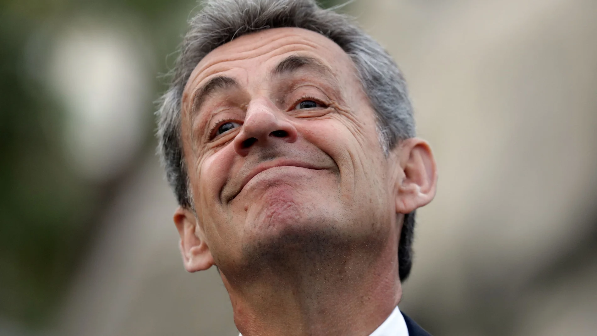 Former French President Nicolas Sarkozy is pictured during a visit in Nice.