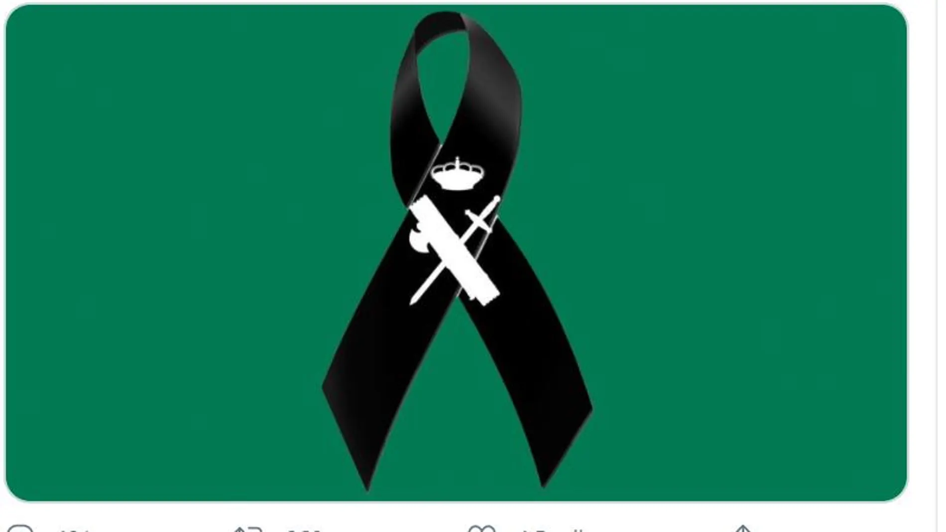 Logo en honor del coronel fallecido en el twitter de la Guardia Civil