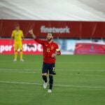 Sergio Ramos, con el dorsal "15" en un encuentro de la Selección Española