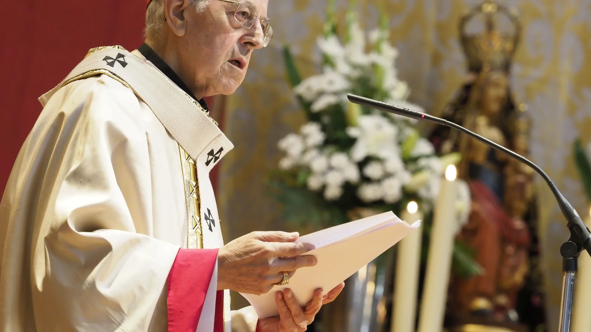 El cardenal arzobispo de Valladolid, Ricardo Blázque, durante la homilía en honor a la Virgen de San Lorenzo