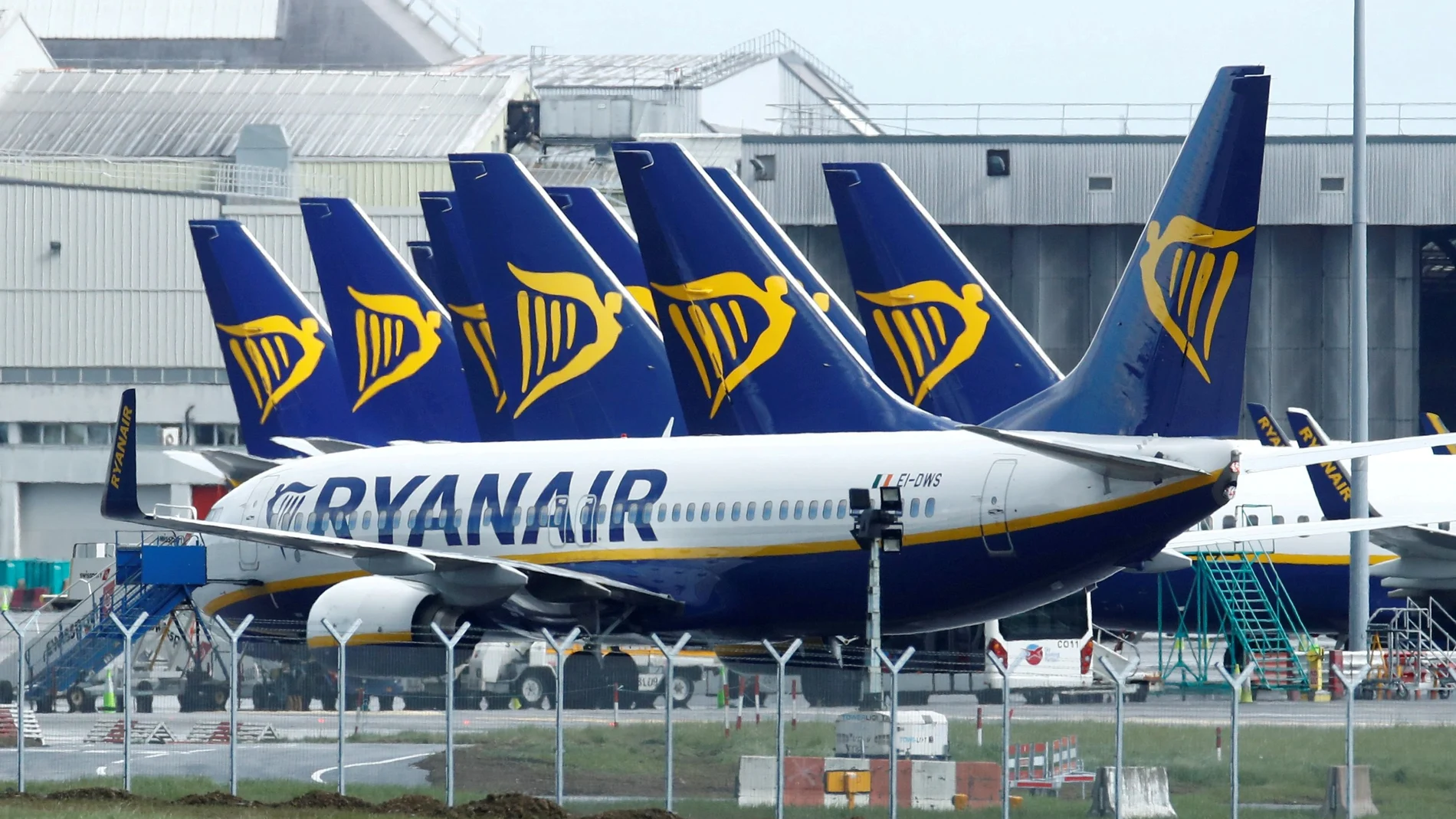 FILE PHOTO: Planes seen at Dublin airport following coronavirus outbreak