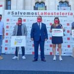 Hostemur durante su participación en Madrid en un acto de reivindicación en apoyo del sector hostelero