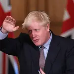 El primer ministro británico, Boris Johnson, ayer en Downing Street