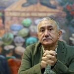 El secretario general de UGT, Pepe Álvarez, este jueves en la localidad vizcaína de Baracaldo