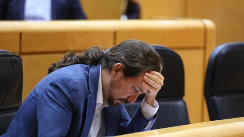 Pablo Iglesias, durante la sesión de control al Gobierno en el Senado