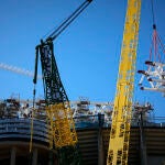 Obras de remodelación del Estadio de fútbol Santiago Bernabéu donde juega el Real Madrid