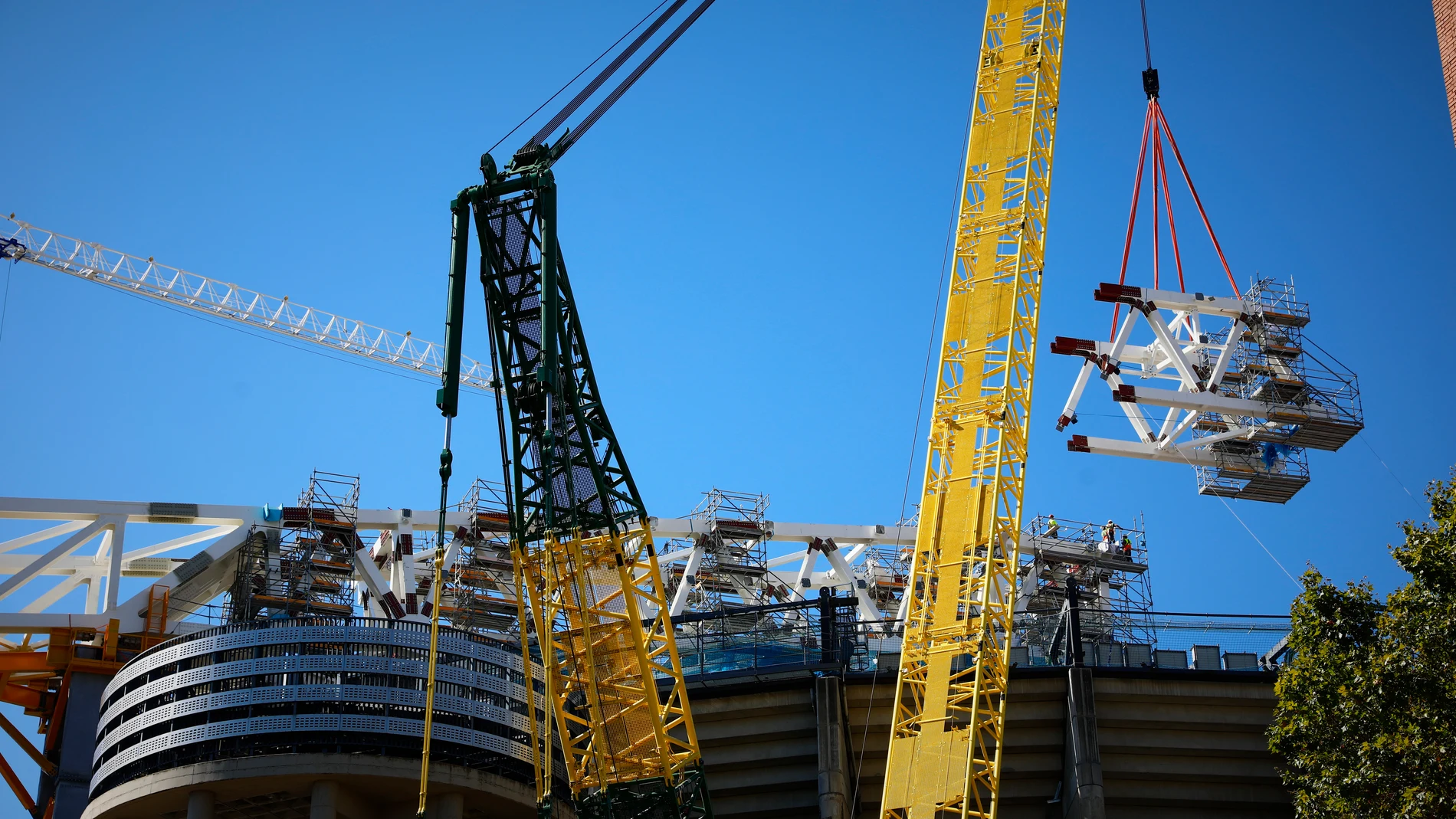 Obras de remodelación del Estadio de fútbol Santiago Bernabéu donde juega el Real Madrid