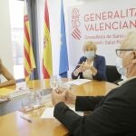 La consellera de Sanidad, Ana Barceló, y el alcalde de València, Joan Ribó, en la reunión para hablar de la incidencia de la Covid-19 en la ciudad