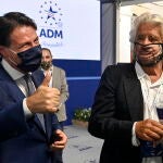 El ex primer ministro italiano Giuseppe Conte y el cómico Beppe Grillo en septiembre de 2020