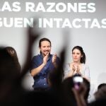 Madrid 13/0/2019. Cristina Bejarano.Pablo Iglesias presenta el programa de Podemos para las elecciones junto a Irene Montero