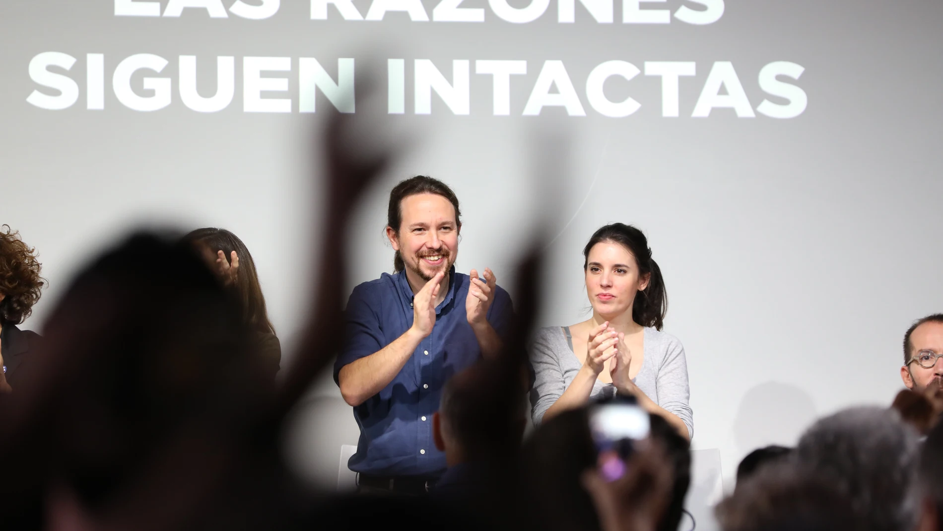 Madrid 13/0/2019. Cristina Bejarano.Pablo Iglesias presenta el programa de Podemos para las elecciones junto a Irene Montero