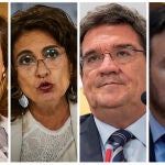 Nadia Calviño, María Jesús Montero, José Luis Escrivá y Alberto Garzón
