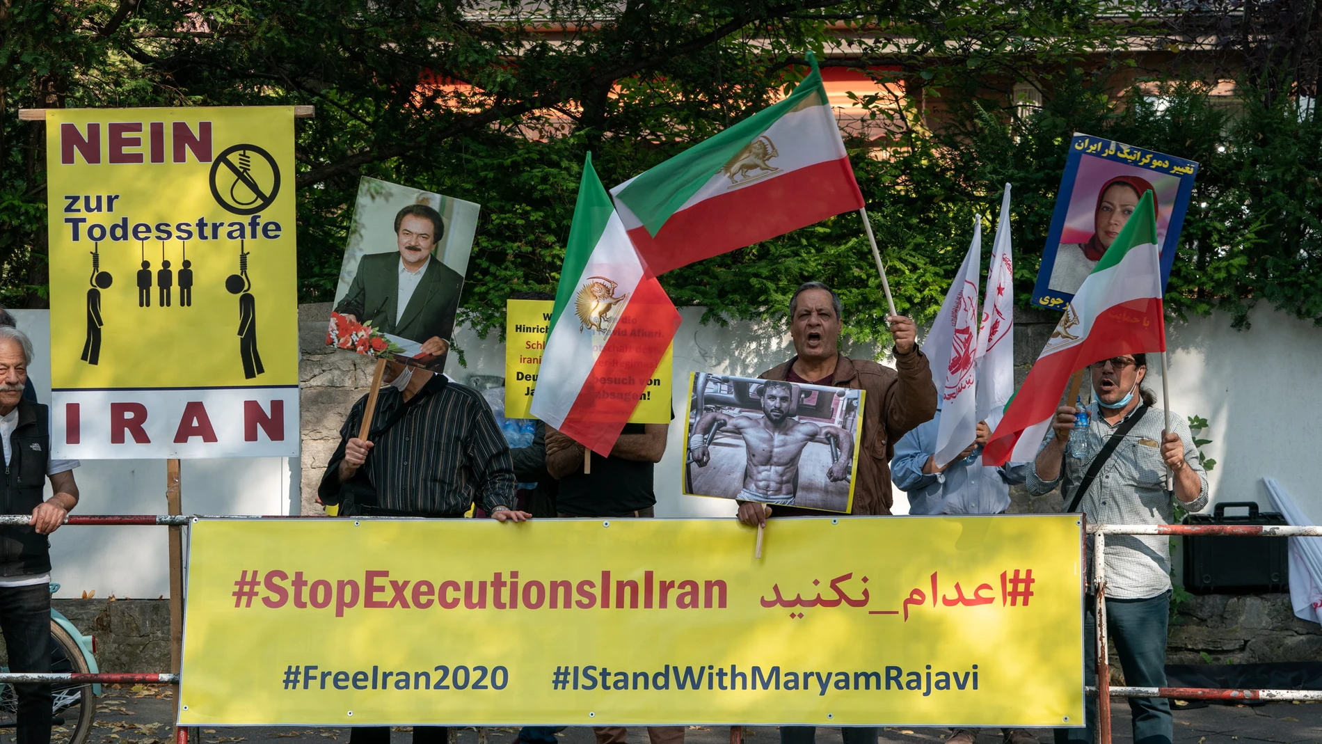 Protest in Berlin against execution of Iranian wrestler Navid Afkari