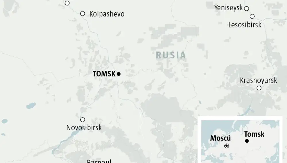 Localizador de la ciudad rusa de Tomsk