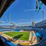 Obras de remodelación del Estadio de fútbol Santiago Bernabéu.