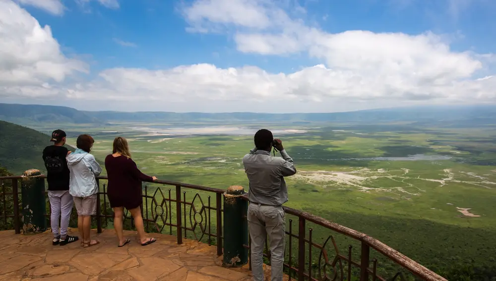 Así se ve el cráter del Ngorongoro desde su cresta.