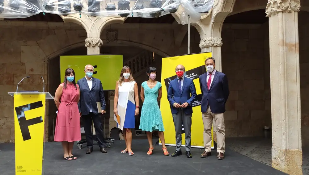 Autoridades en la presentación del Fàcyl en la Casa de las Conchas de Salamanca.EUROPA PRESS.14/09/2020