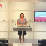 La diputada del PSC Alícia Romero en rueda de prensa en el Parlament el 15 de septiembre de 2020.