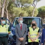 El delegado del Gobierno en Castilla y León, Javier Izquierdo, presenta una campaña especial de la DGT de vigilancia y sensibilización sobre el peligro de las distracciones al volante. Junto a Inmaculada Matías y Emilio Álvarez, entre otros