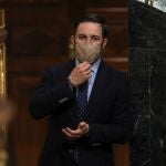 El presidente de Vox, Santiago Abascal en el Congreso de los Diputados