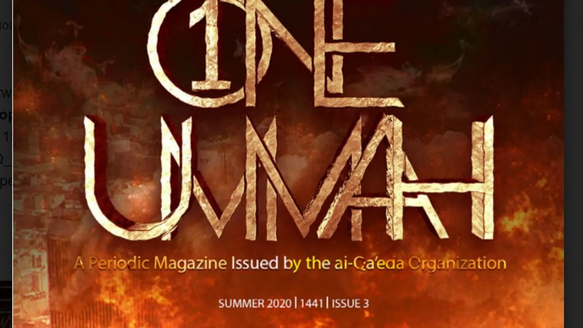 Portada cde la revista de Al Qaeda en la que se narra como se gestó el 11-S