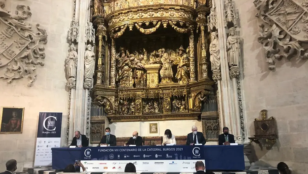 Pablo González,(I); Ángel Ibáñez, consejero de la Presidencia; Fidel Herráez, arzobispo de Burgos; Piluca Gil, Antonio Miguel Méndez Pozo y César Rico (D).EUROPA PRESS16/09/2020