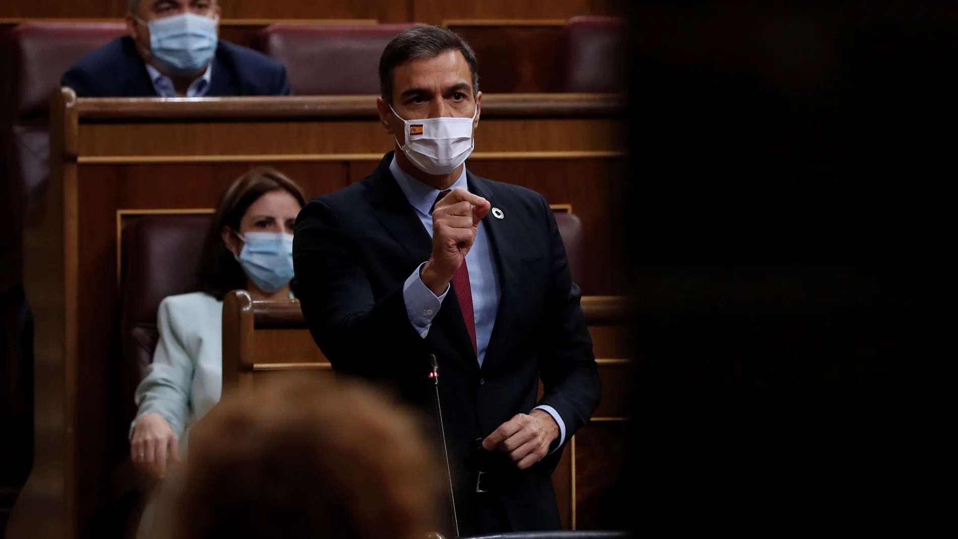 Pedro Sánchez, durante la sesión de control al Gobierno hoy en el Congreso de los Diputados