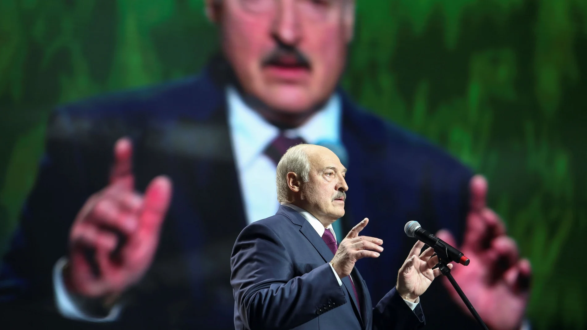 El presidente bielorruso, Alexander Lukashenko, ayer en Minsk