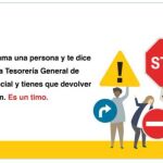 Cartel de la Guardia Civil en el que se avisa del timo