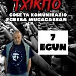 Cartel en apoyo al preso de ETA Iñaki Bilbao cuando llevaba siete días de huelga de hambre que ahora se acercan a la treintenaEUROPA PRESS17/09/2020