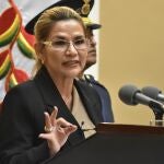 La presidenta interina de Bolivia, Jeanine Áñez