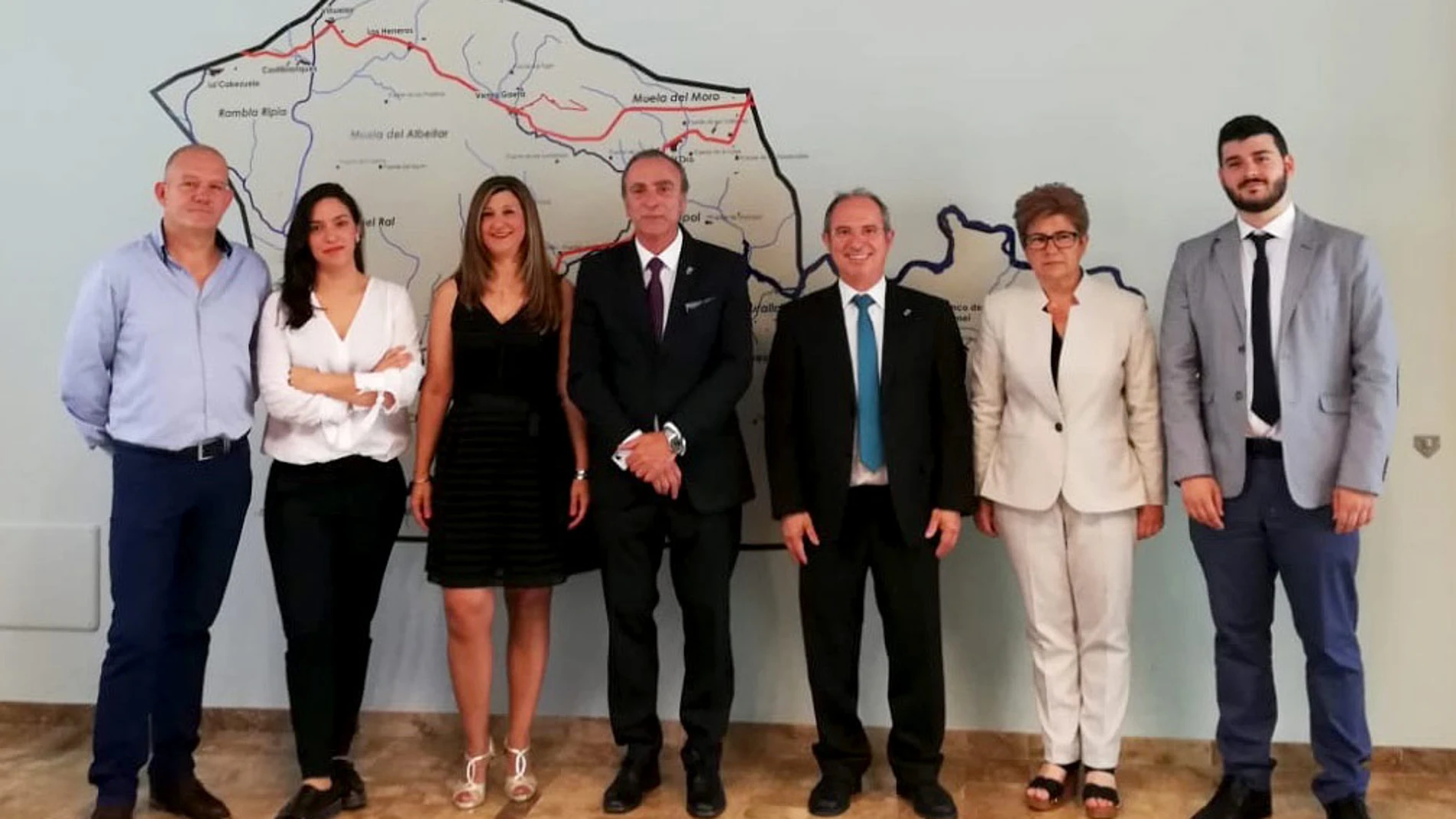 Los ediles de PP, Compromís y PSPV que forman parte del Gobierno municipal de Cortes de Pallás
