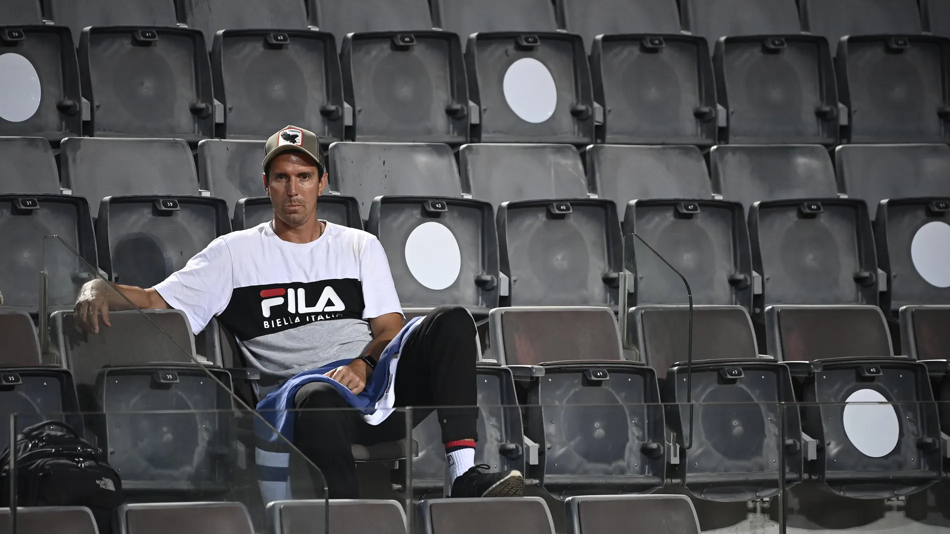 Juan Ignacio Chela, el entrenador de Schwartzman, durante su partido de cuartos de Roma contra Rafa Nadal