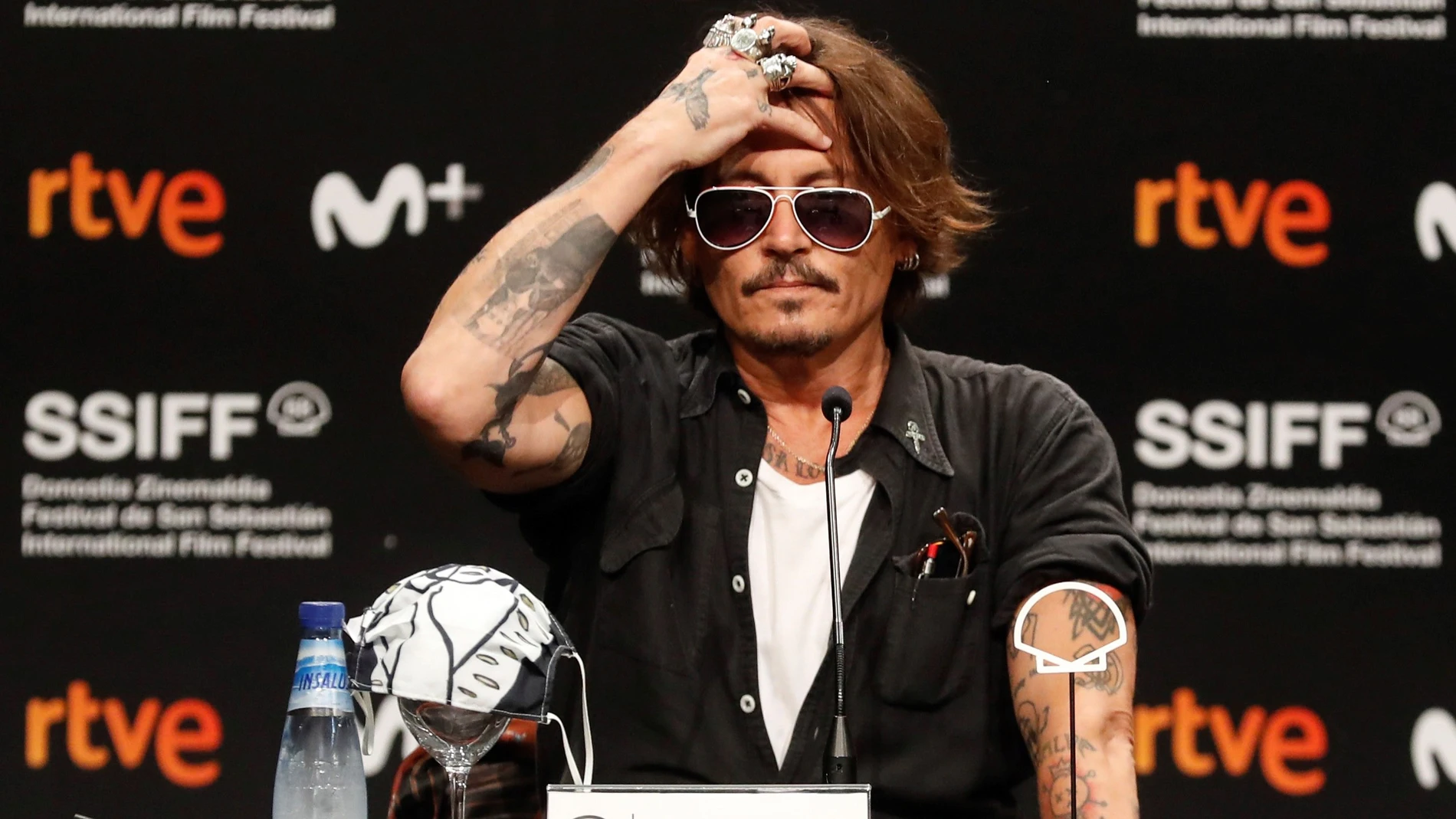 Johnny Depp durante la rueda de Prensa de presentación del documental de Shane MacGowan