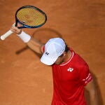 Casper Ruud, durante su partido contra Djokovic