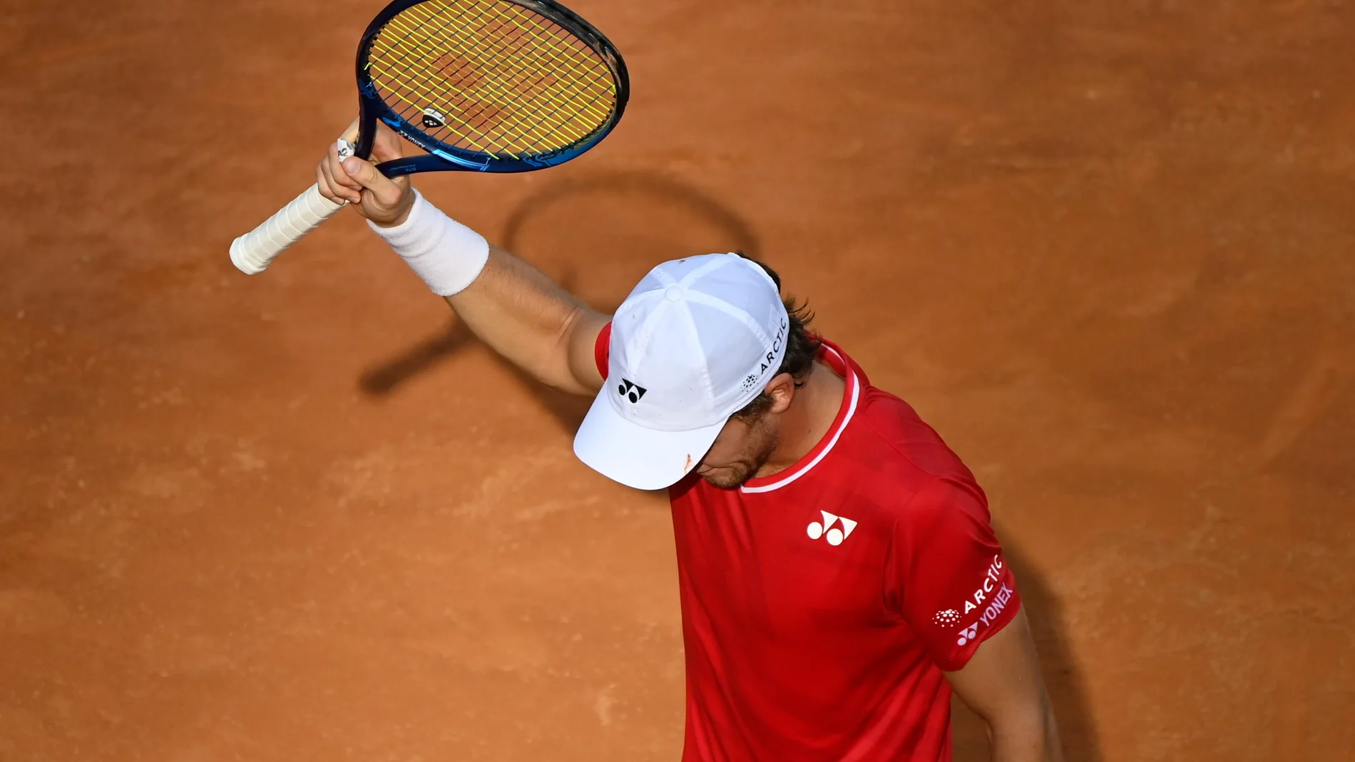 Casper Ruud, durante su partido contra Djokovic