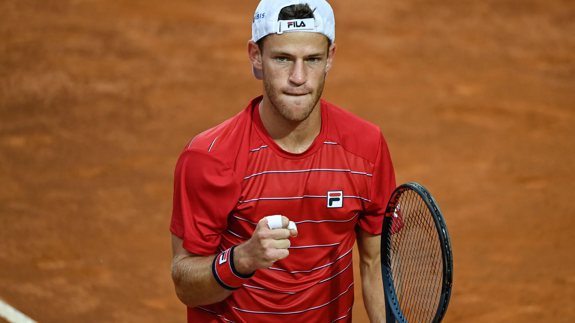 Diego Schwartzman, en su partido contra Djokovic