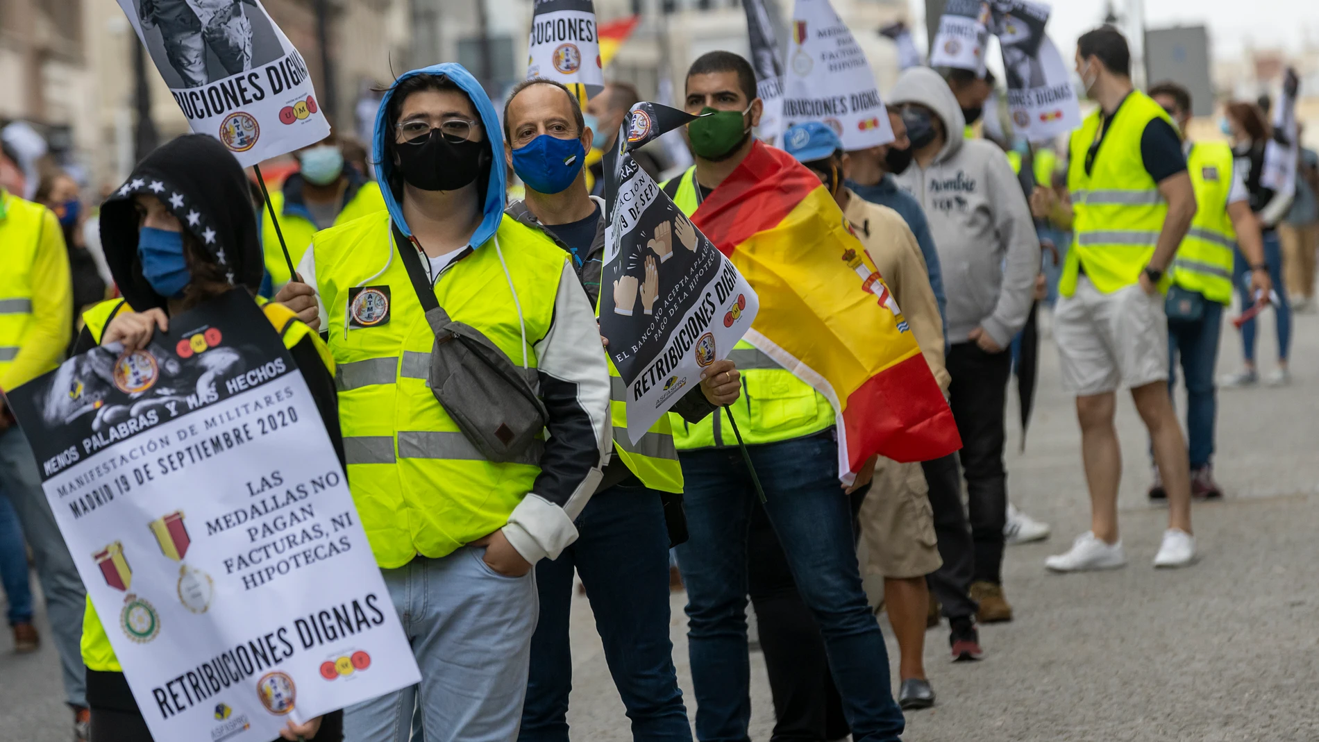 Manifestación de militares el pasado día 19 en Madrid