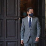 El presidente de la Junta de Andalucía, Juanma Moreno, comparece ante los medios después de haber presidido la reunión del Consejo de Gobierno de la Junta de Andalucía celebrado en la ciudad de Úbeda